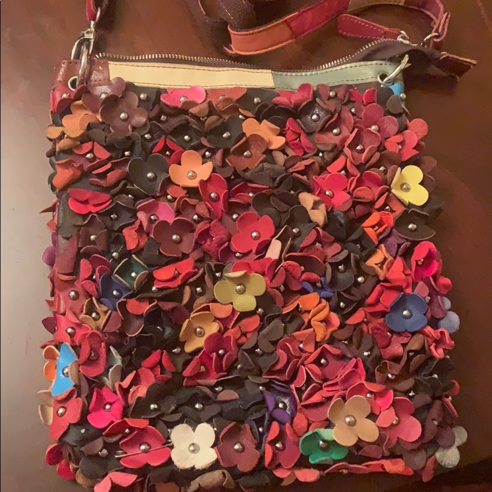 Leather flower purse